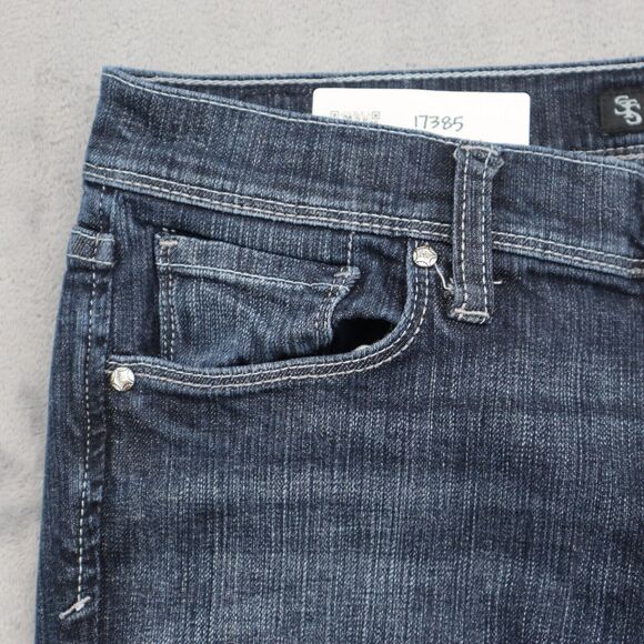 See Thru Soul Pants Womens 29 Blue Denim Flat Front Mid Rise Skinny Jeans - Picture 11 of 16